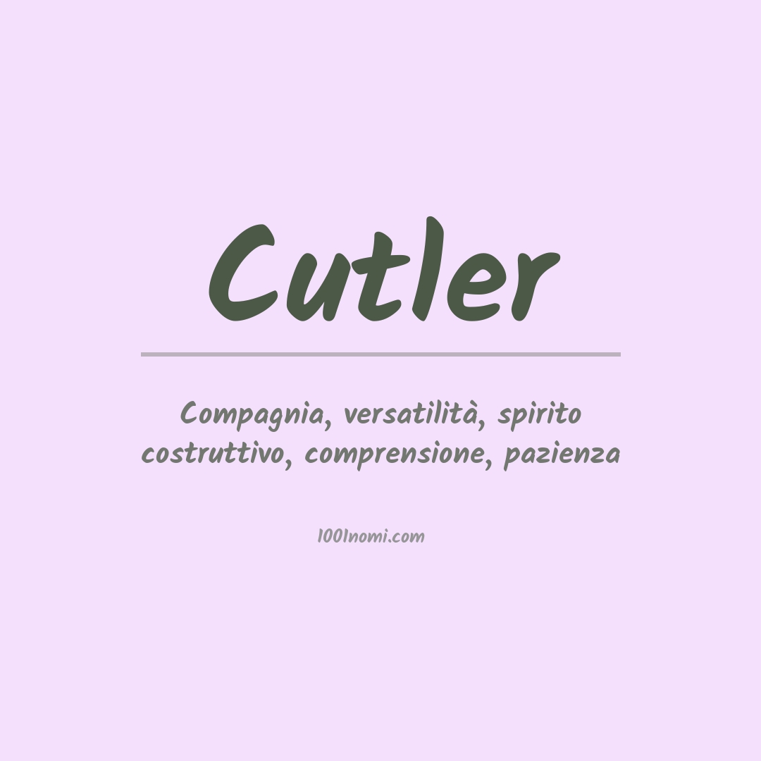 Significato del nome Cutler