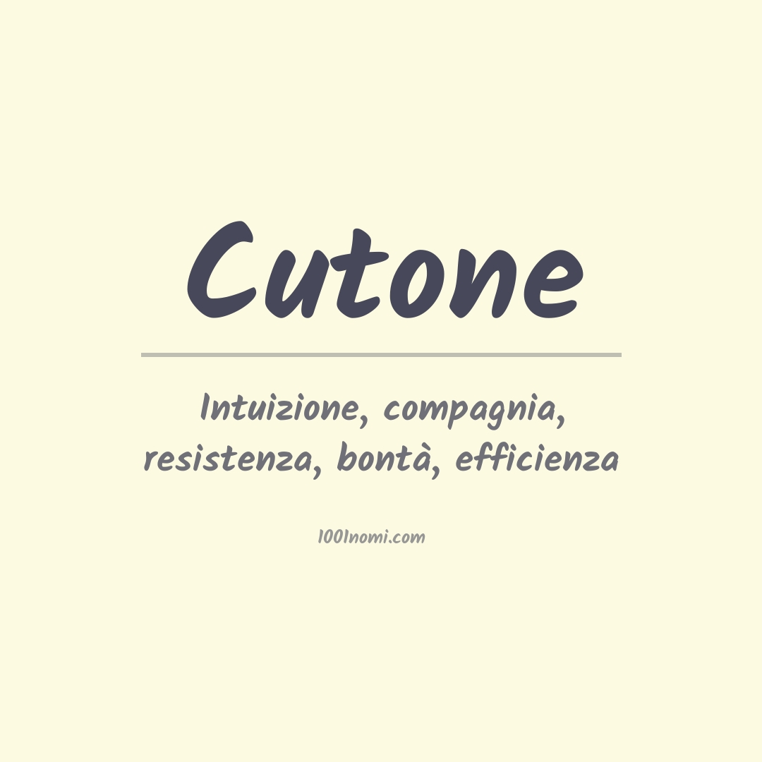 Significato del nome Cutone