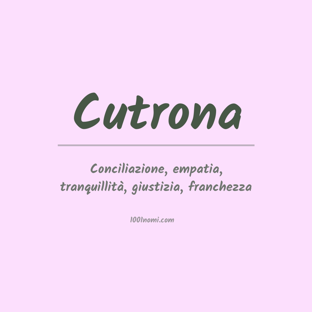 Significato del nome Cutrona