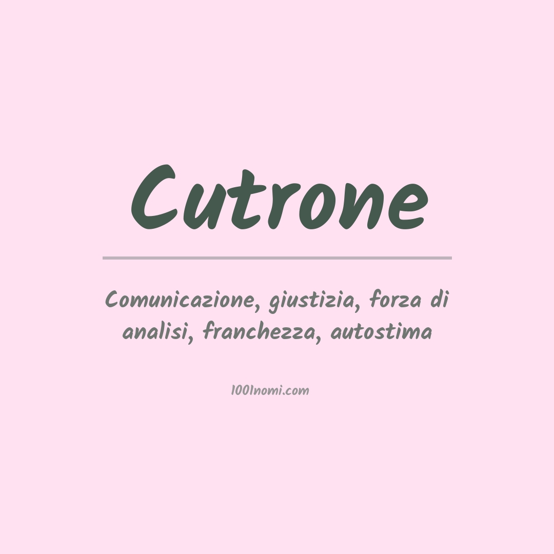 Significato del nome Cutrone