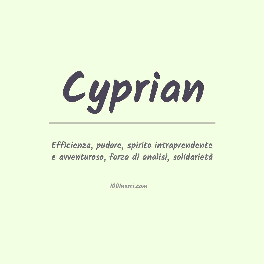 Significato del nome Cyprian