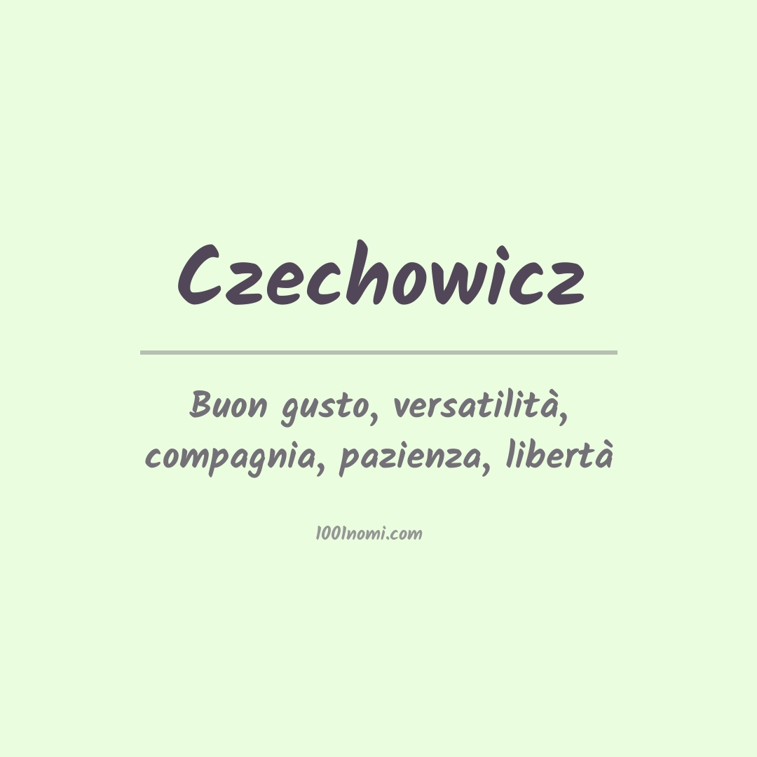 Significato del nome Czechowicz