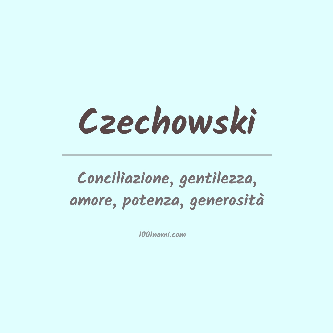 Significato del nome Czechowski