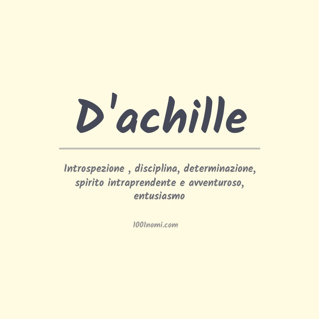 Significato del nome D'achille Significato del nome D'achille