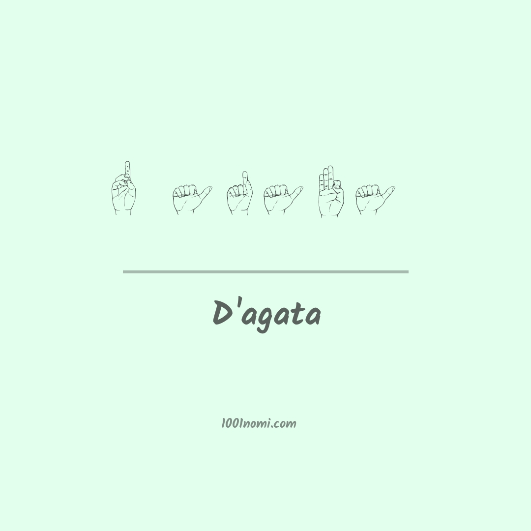 D'agata nella lingua dei segni D'agata nella lingua dei segni