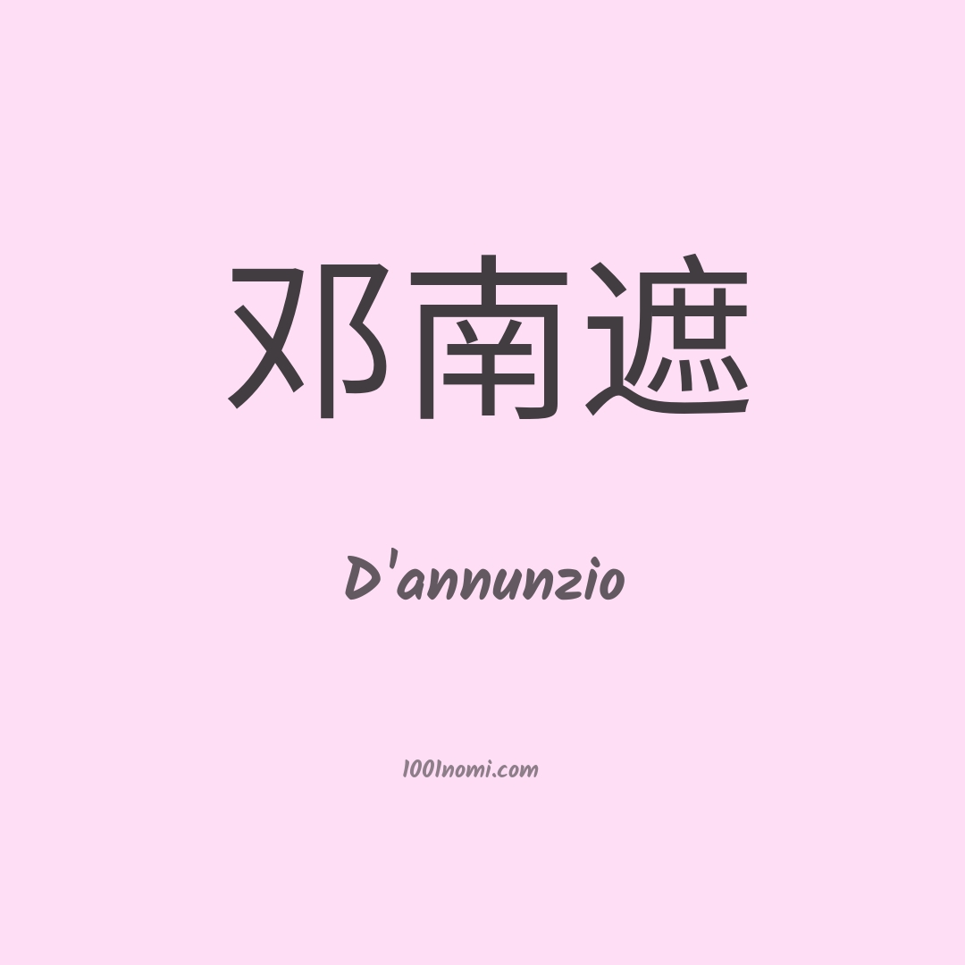 D'annunzio in cinese D'annunzio in cinese