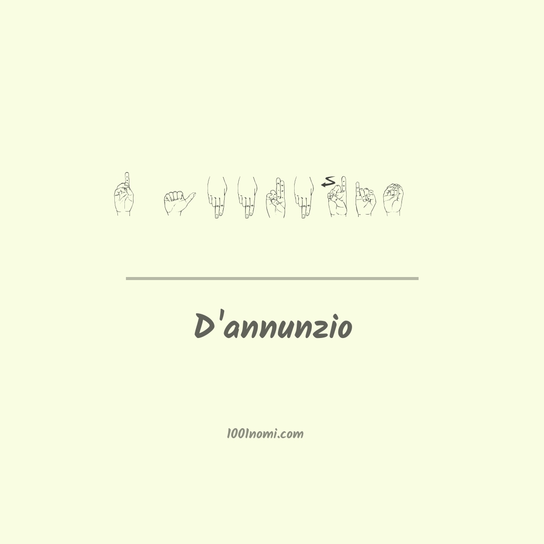 D'annunzio nella lingua dei segni D'annunzio nella lingua dei segni