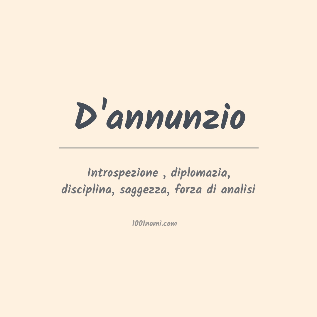 Significato del nome D'annunzio Significato del nome D'annunzio