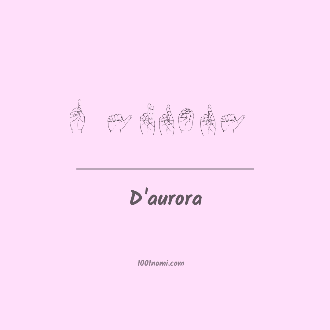 D'aurora nella lingua dei segni D'aurora nella lingua dei segni