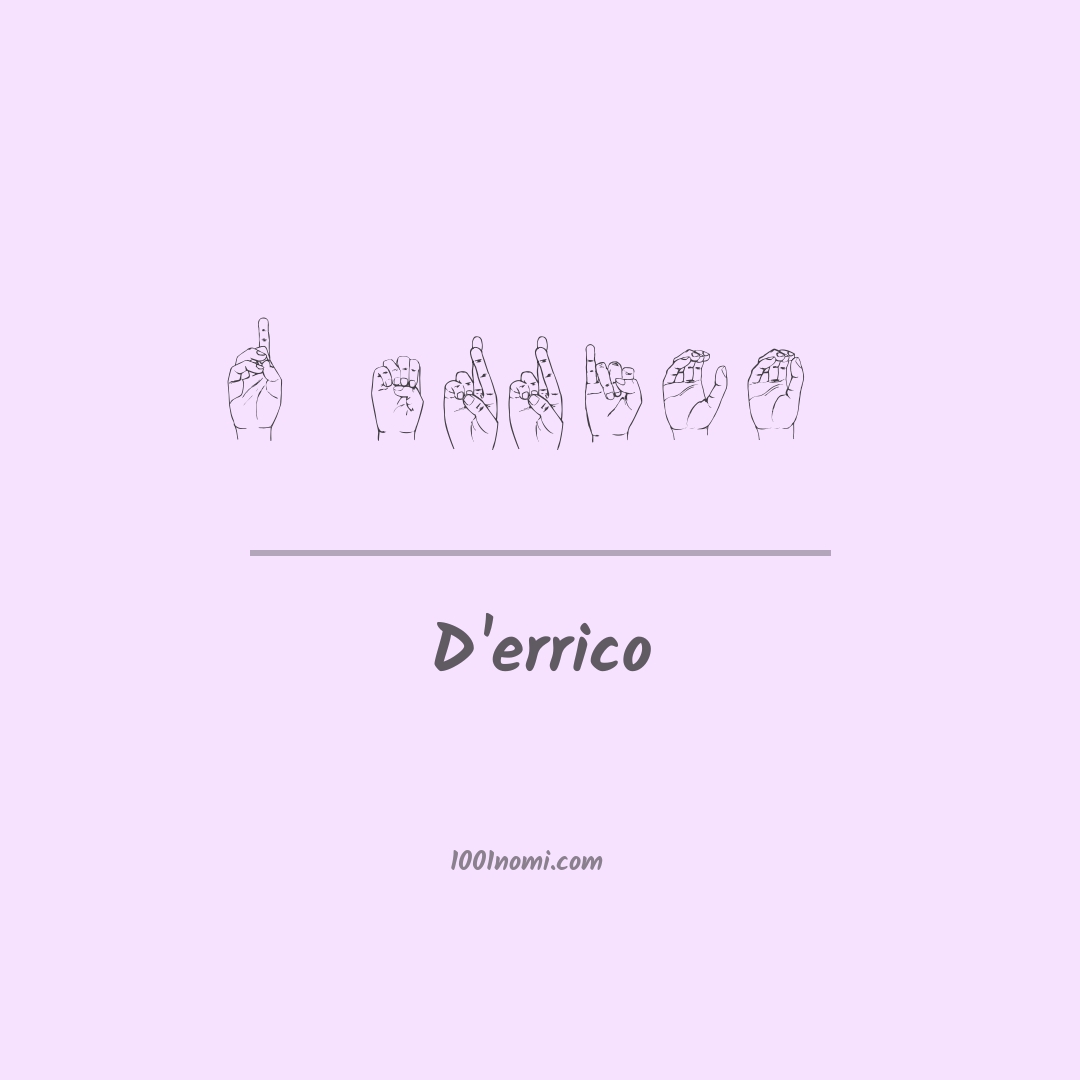D'errico nella lingua dei segni D'errico nella lingua dei segni