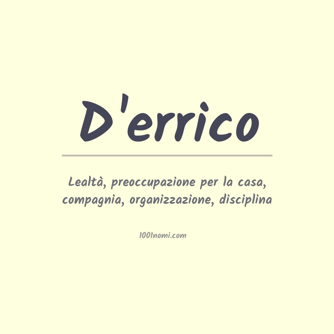 Significato del nome D'errico Significato del nome D'errico