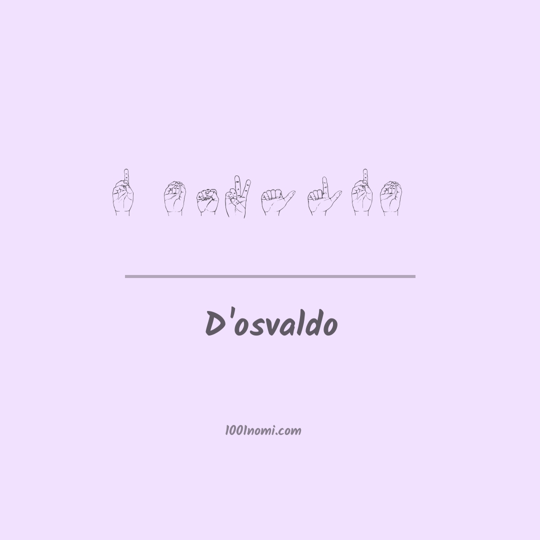 D'osvaldo nella lingua dei segni