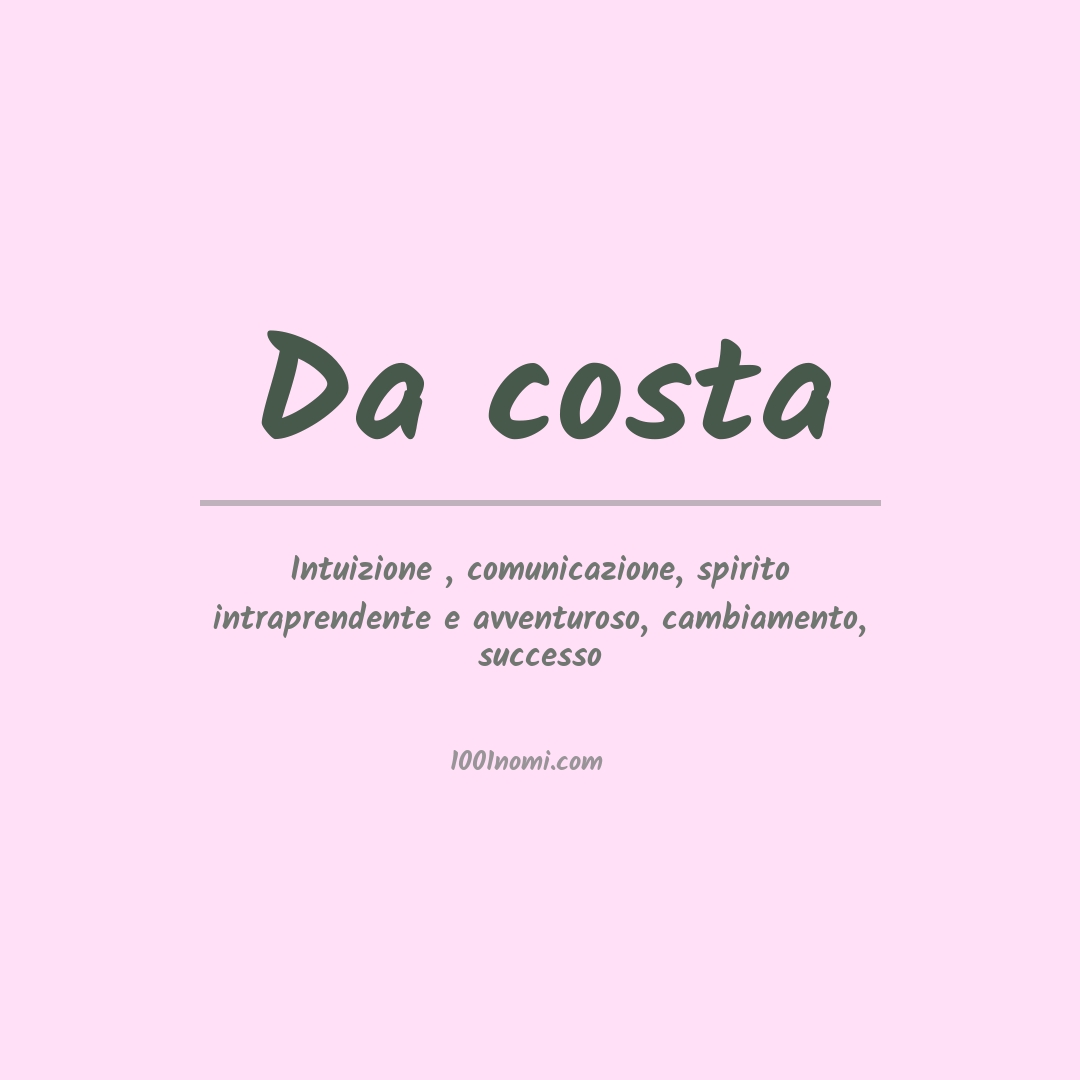 Significato del nome Da costa