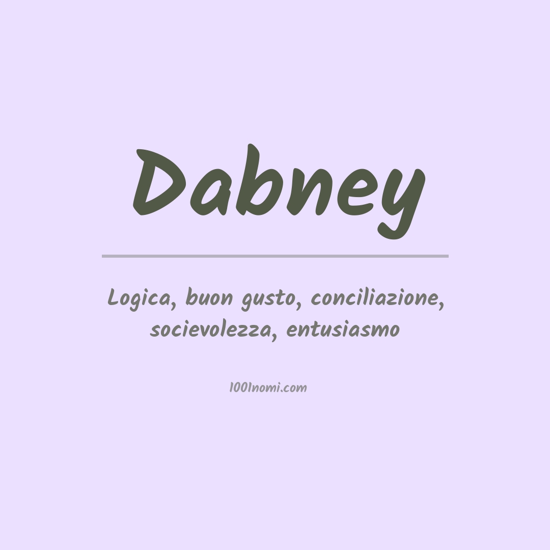 Significato del nome Dabney