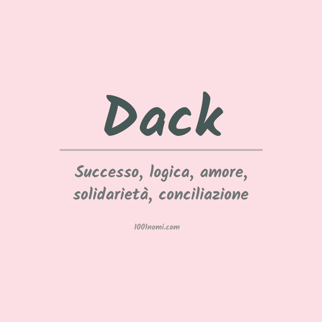 Significato del nome Dack