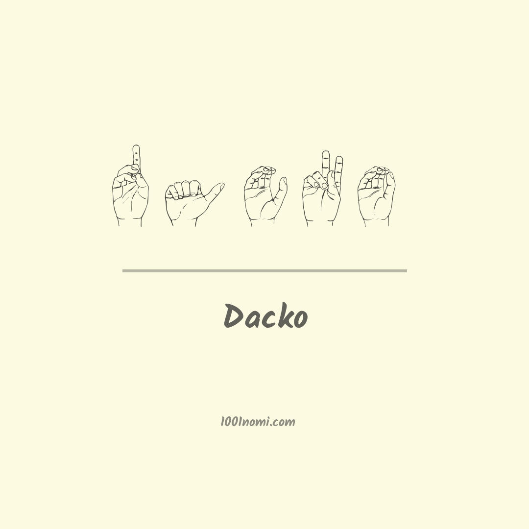 Dacko nella lingua dei segni