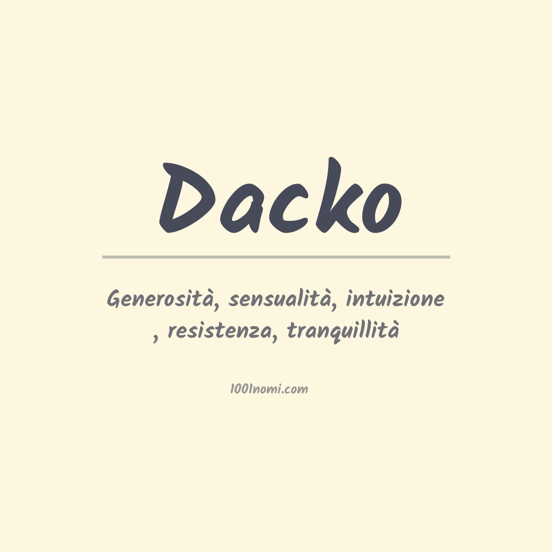 Significato del nome Dacko