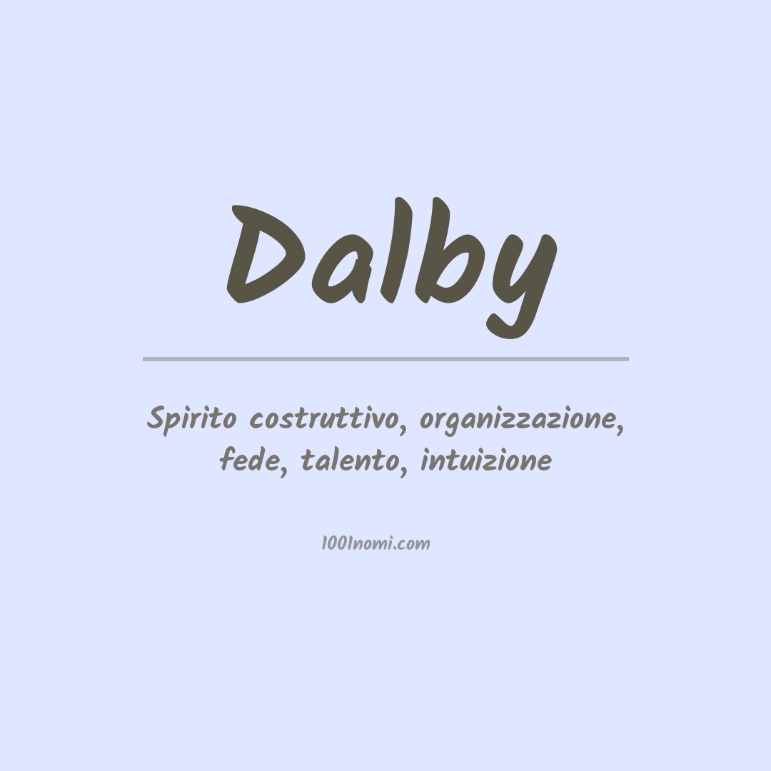 Significato del nome Dalby