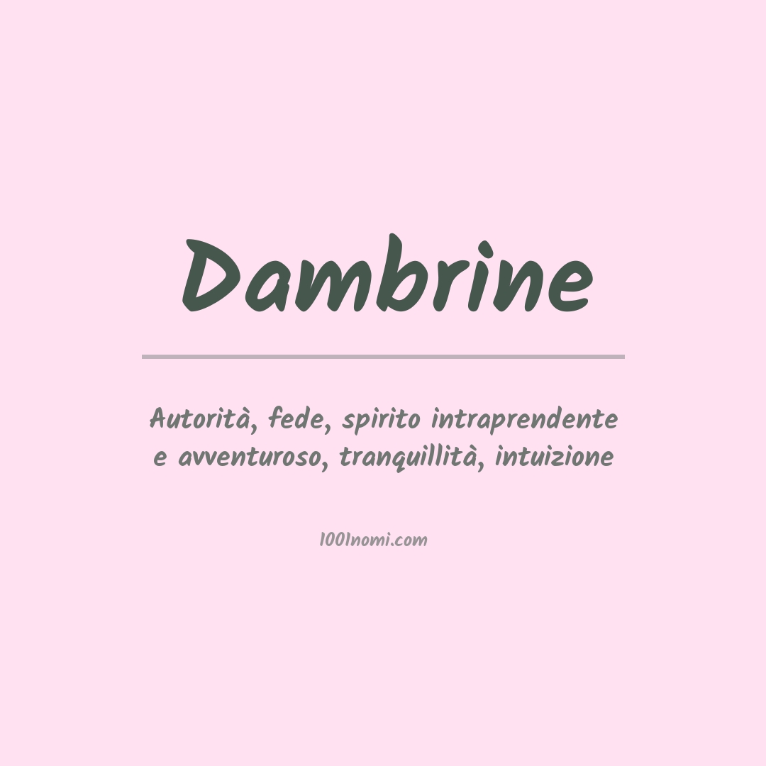 Significato del nome Dambrine