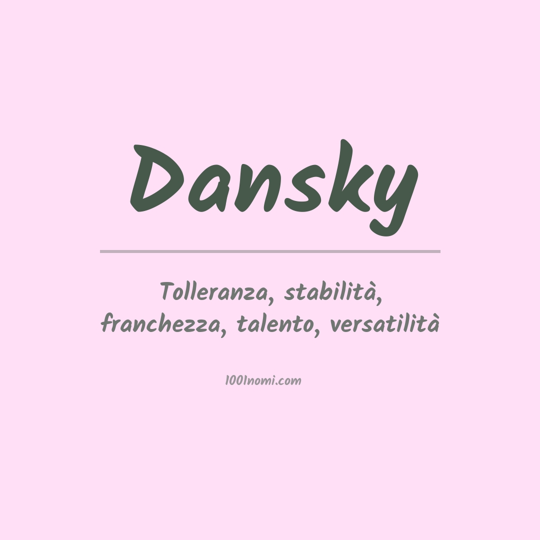 Significato del nome Dansky