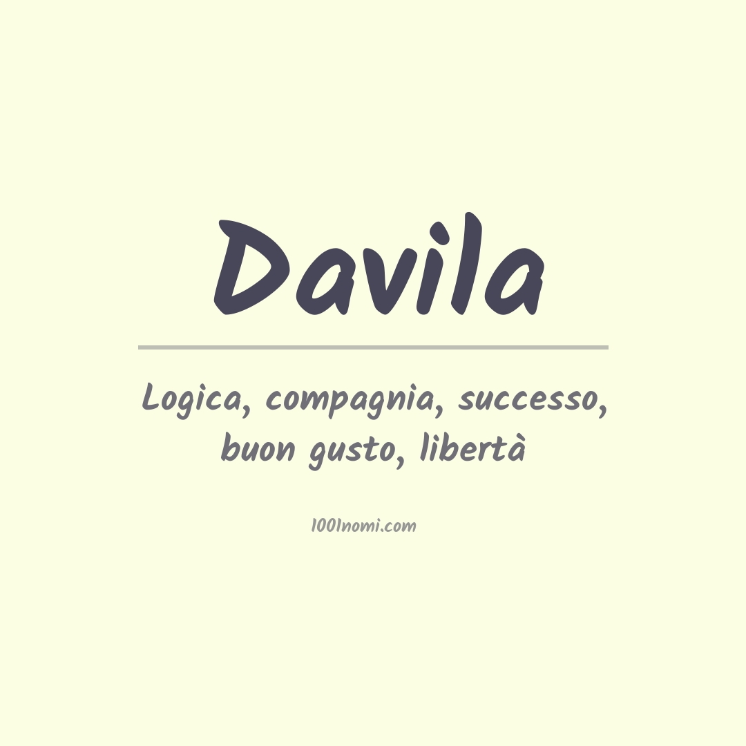 Significato del nome Davila