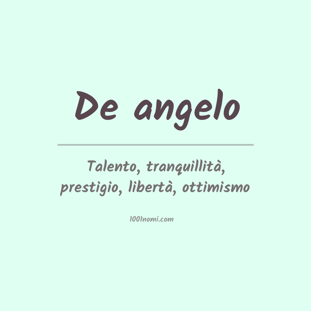 Significato del nome De angelo