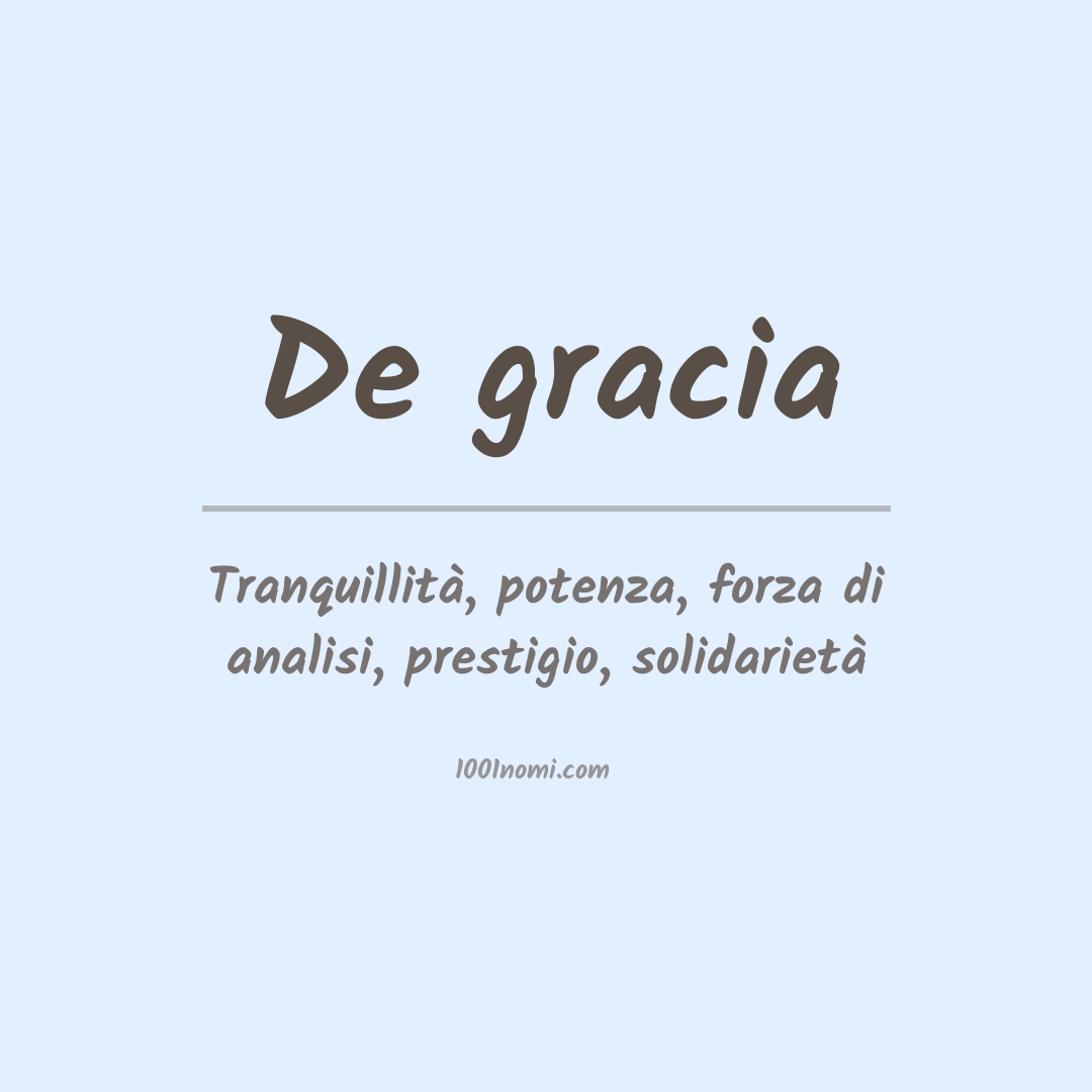 Significato del nome De gracia