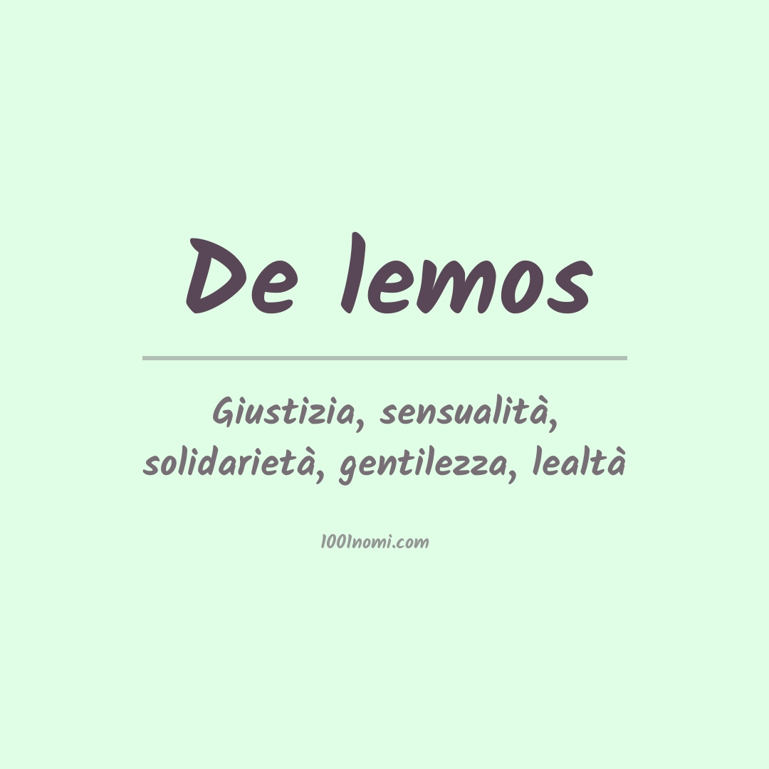 Significato del nome De lemos