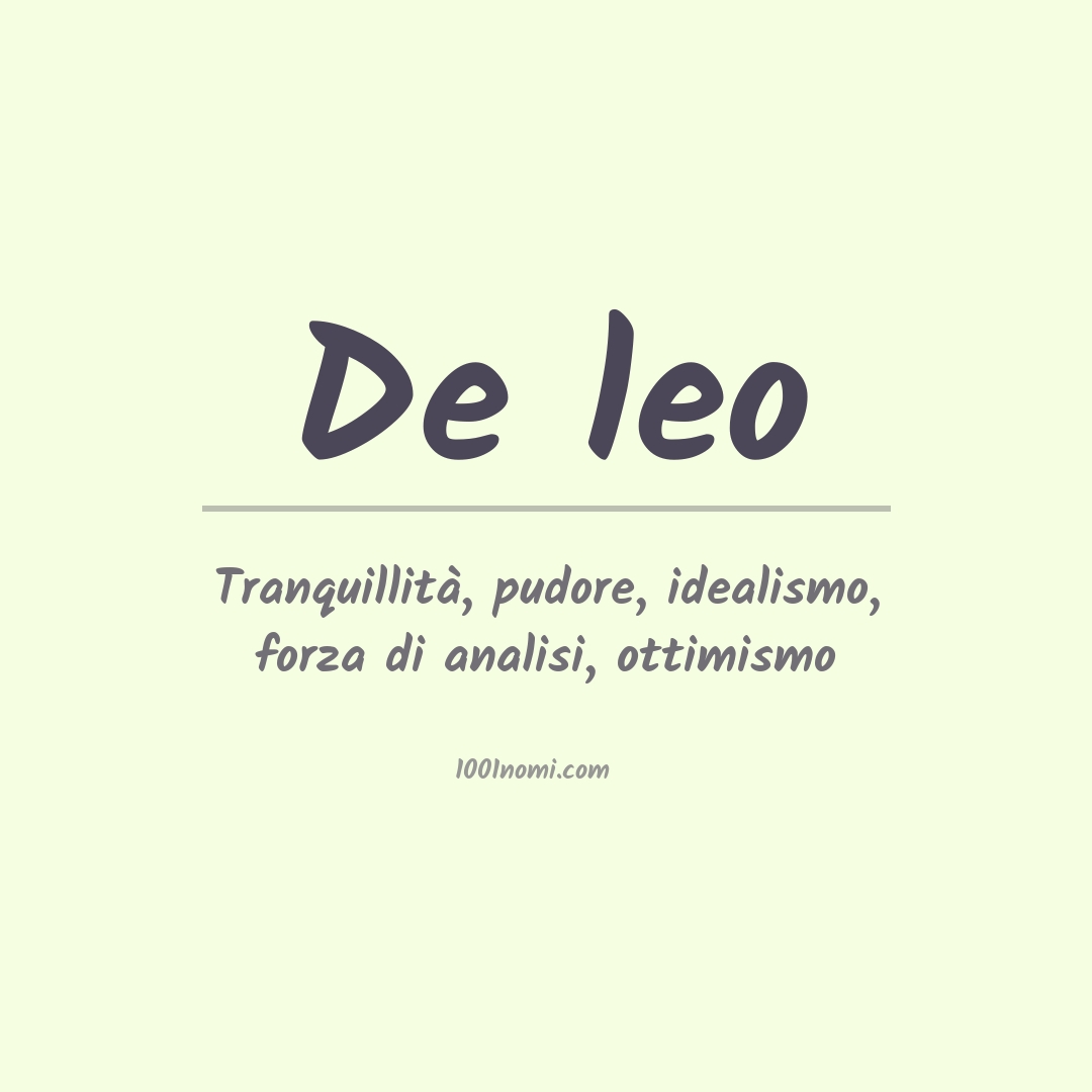 Significato del nome De leo