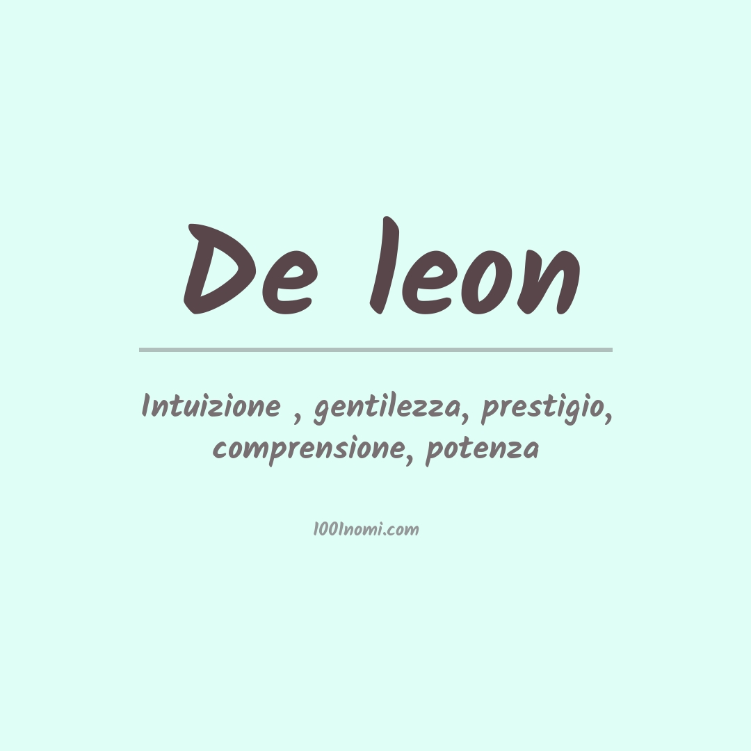 Significato del nome De leon