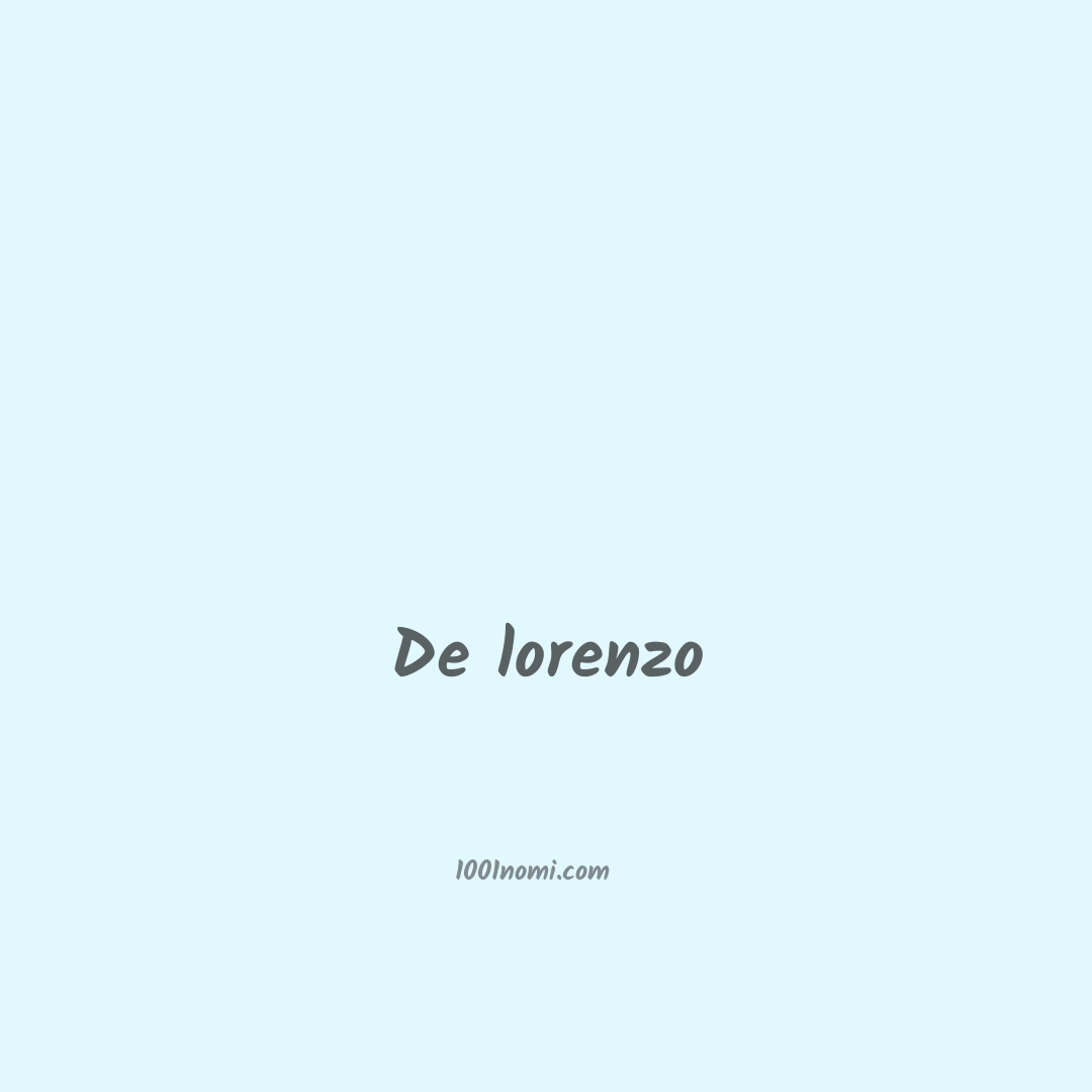 De lorenzo in cinese De lorenzo in cinese