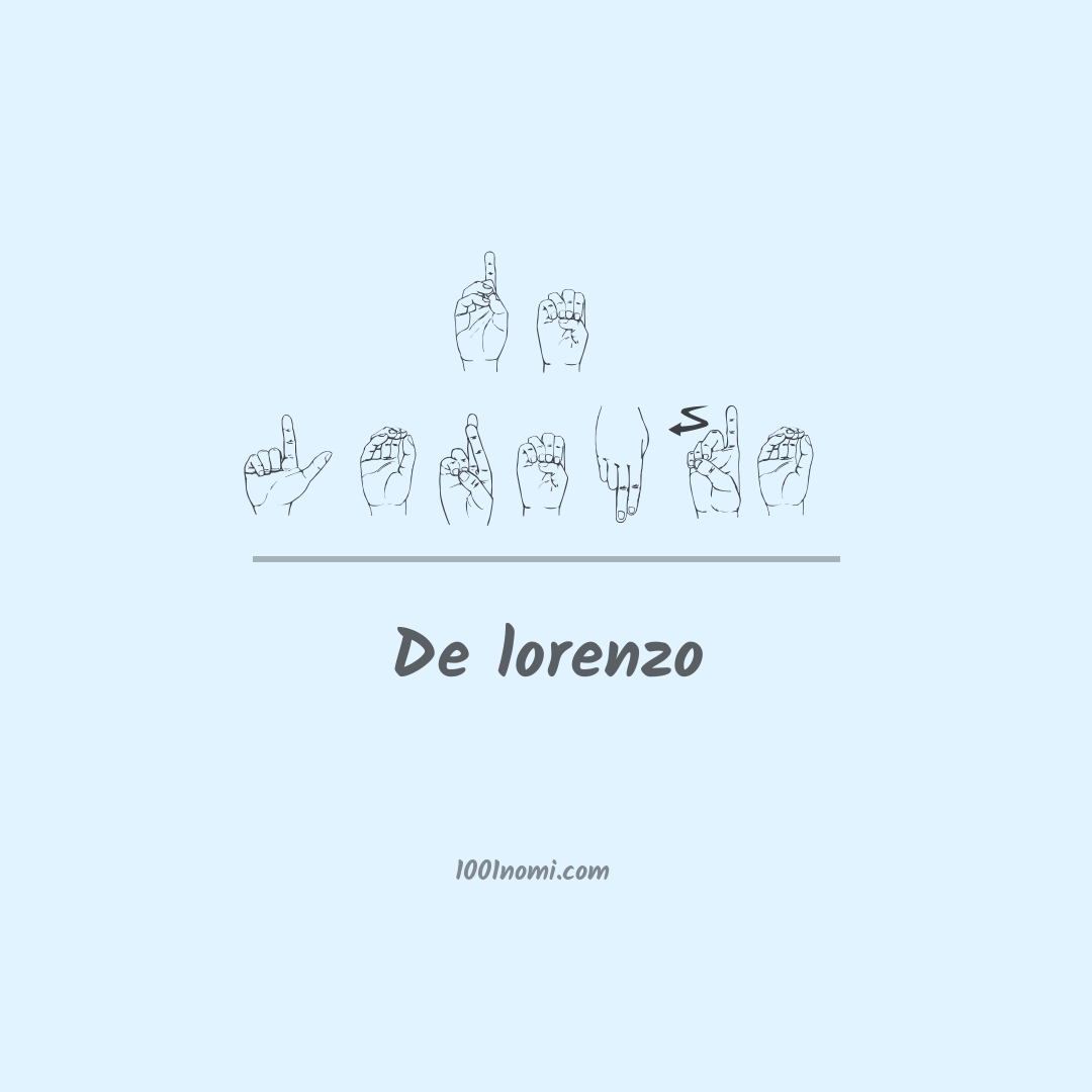 De lorenzo nella lingua dei segni De lorenzo nella lingua dei segni