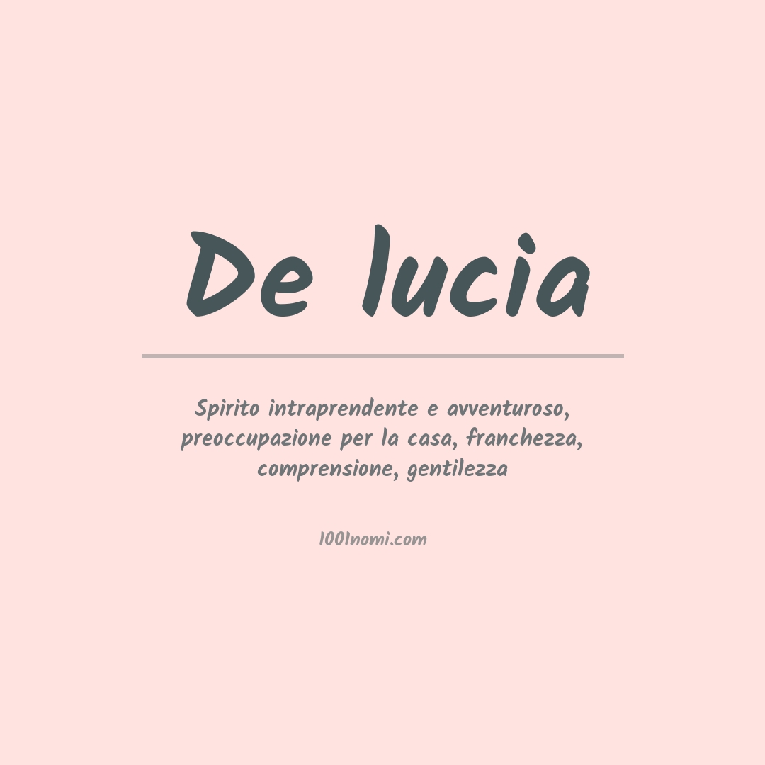 Significato del nome De lucia