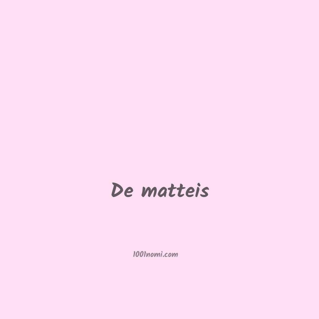De matteis in cinese