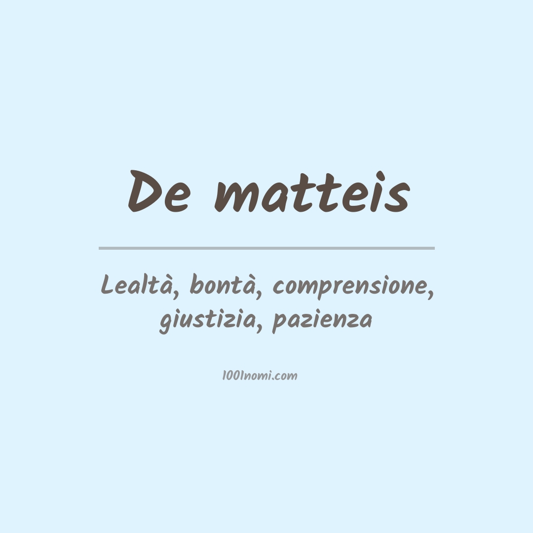 Significato del nome De matteis