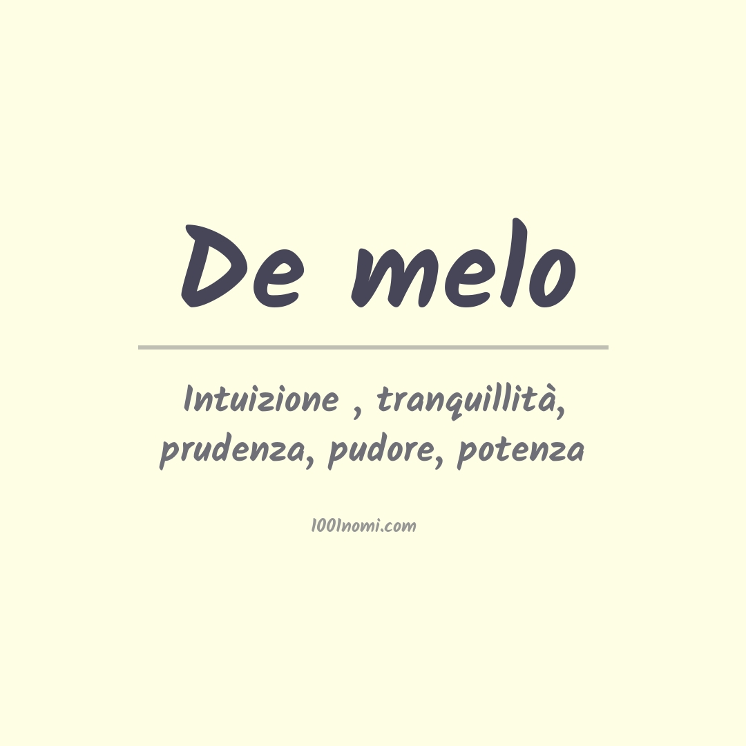 Significato del nome De melo