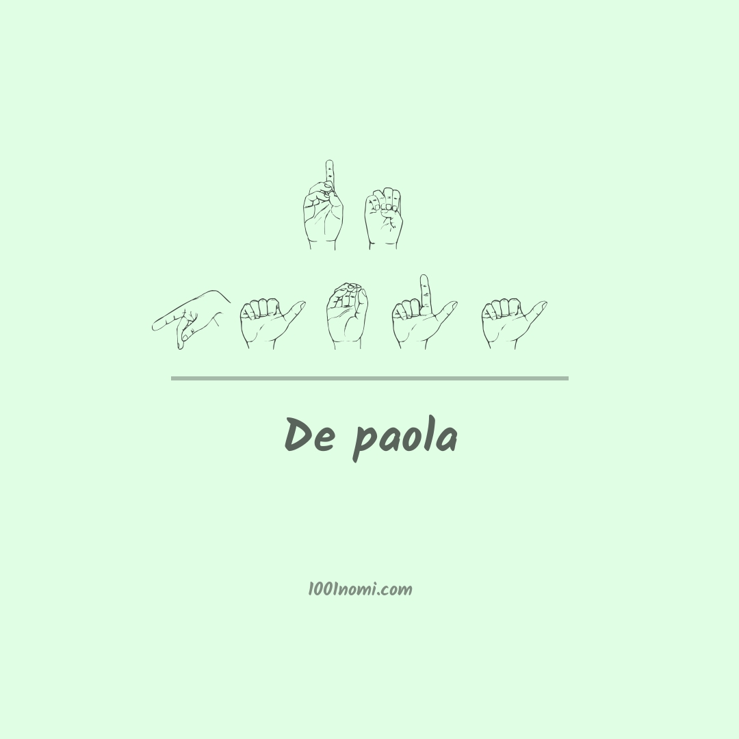 De paola nella lingua dei segni De paola nella lingua dei segni