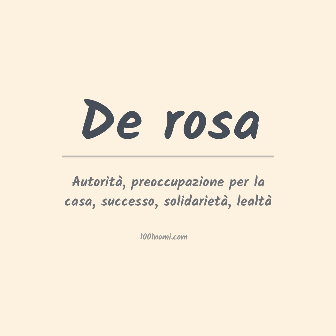 Significato del nome De rosa