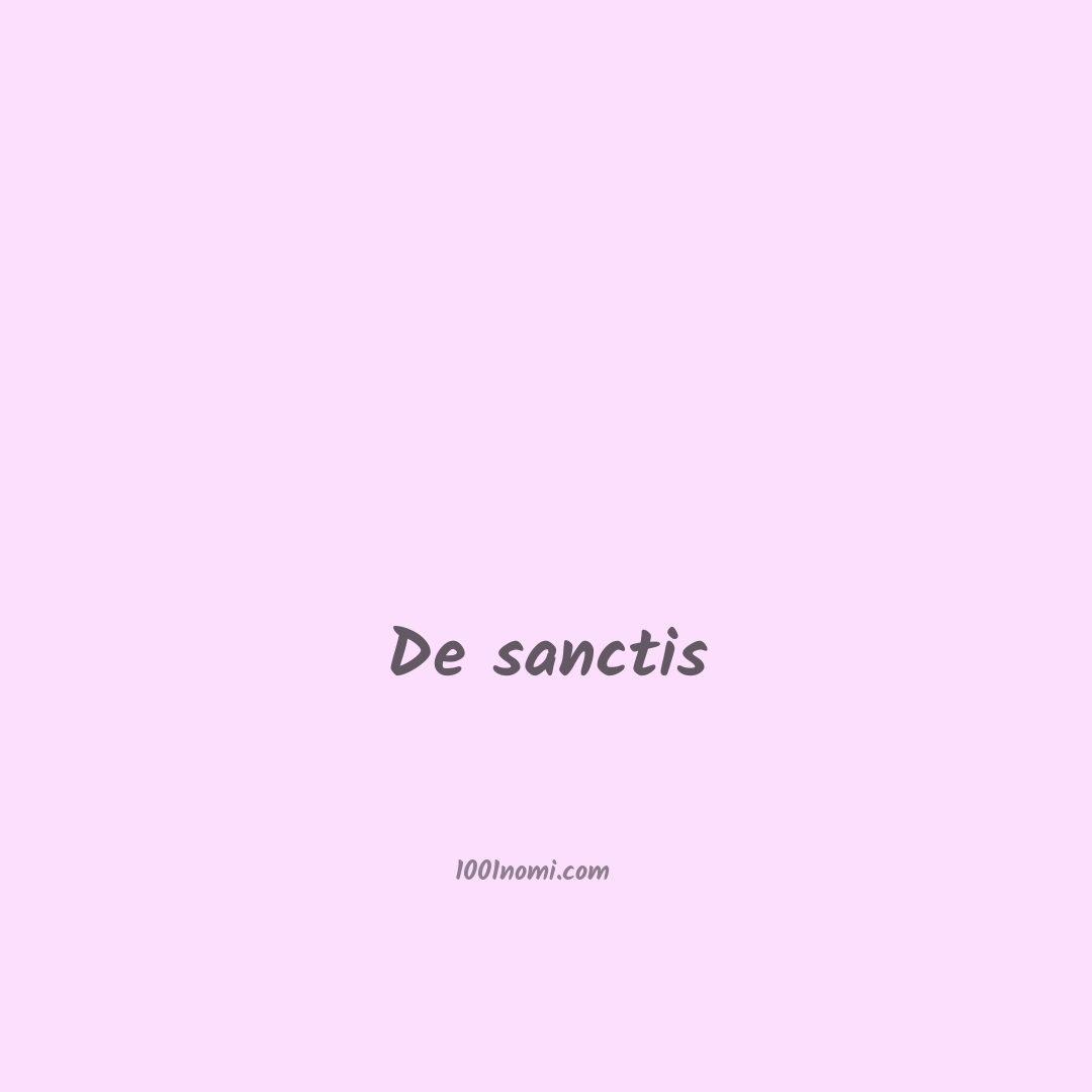 De sanctis in cinese