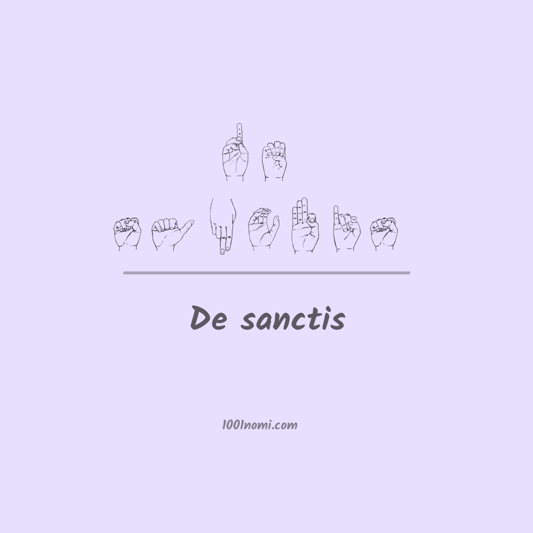 De sanctis nella lingua dei segni