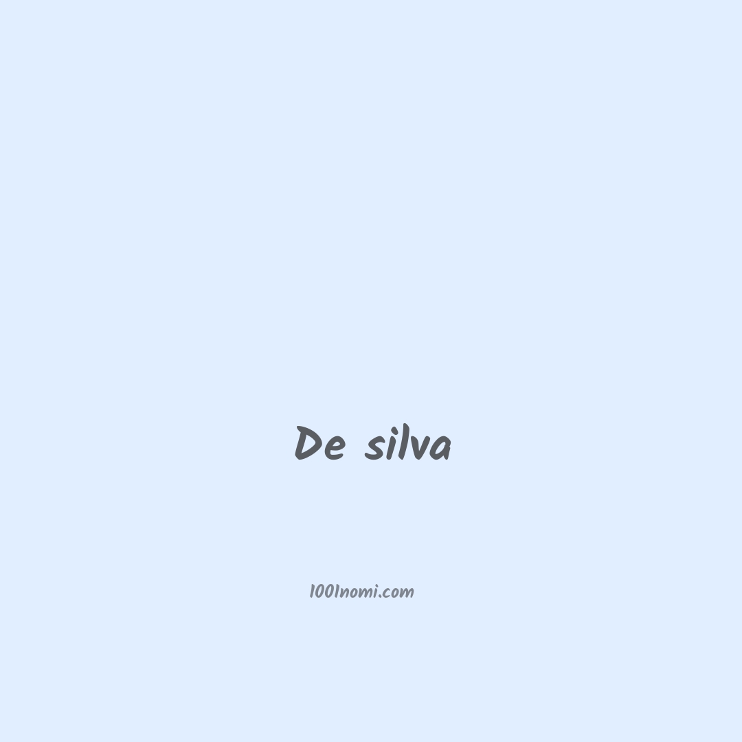 De silva in cinese