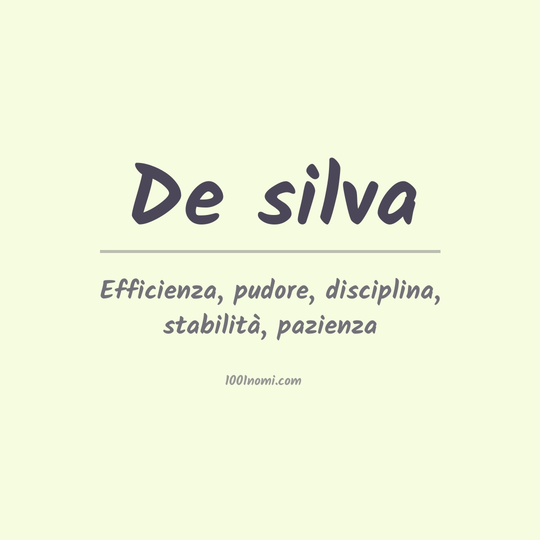 Significato del nome De silva
