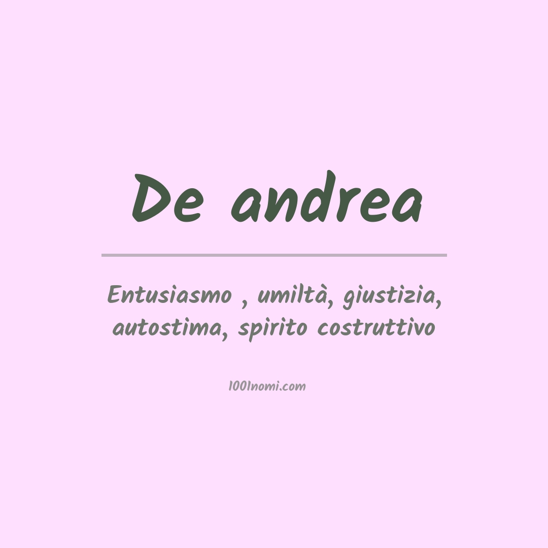 Significato del nome De andrea