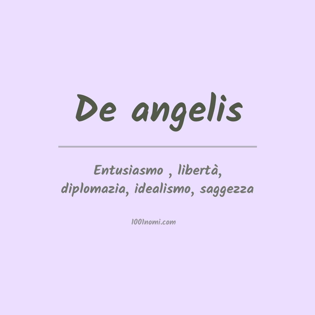 Significato del nome De angelis