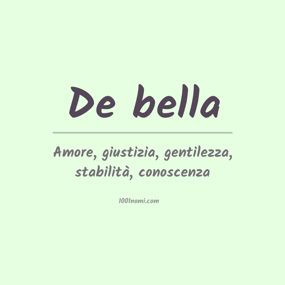 Significato del nome De bella