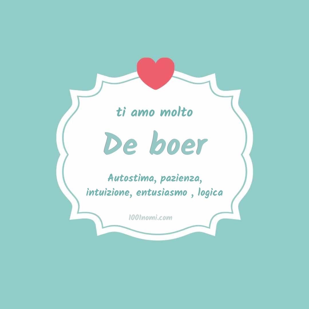 Ti amo molto De boer