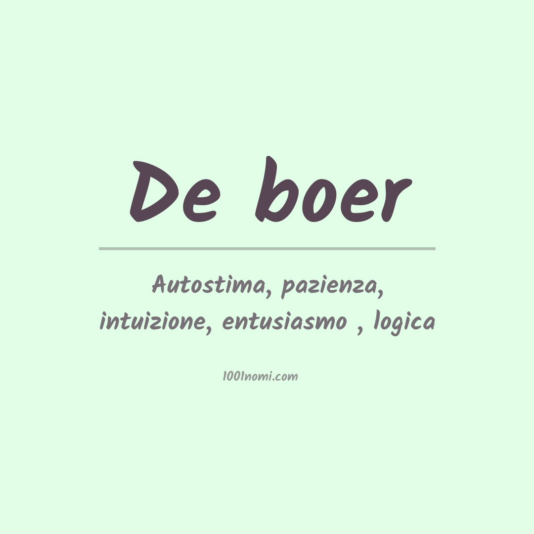 Significato del nome De boer