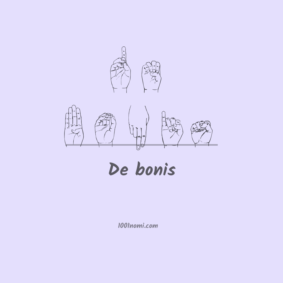 De bonis nella lingua dei segni De bonis nella lingua dei segni