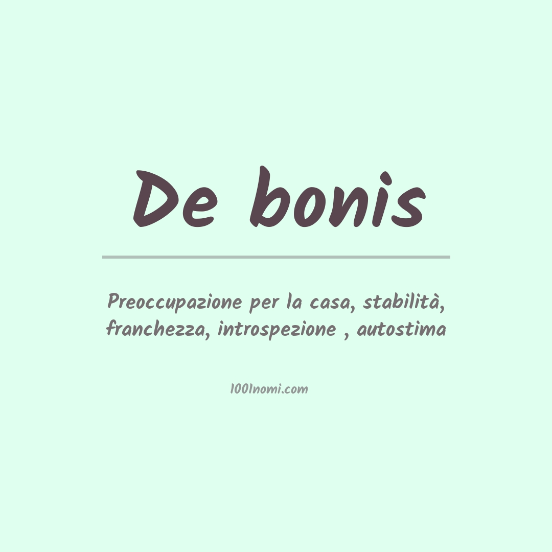 Significato del nome De bonis Significato del nome De bonis