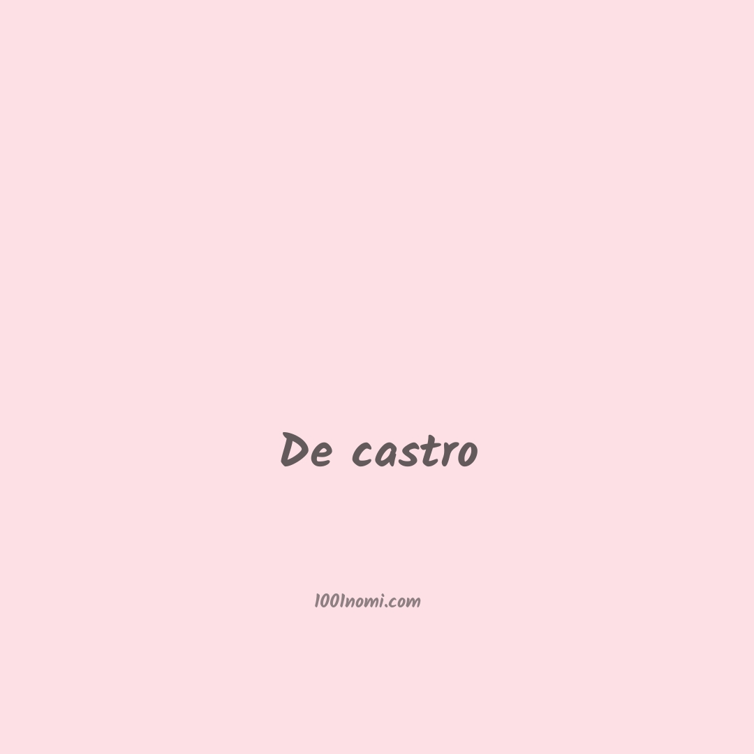 De castro in cinese De castro in cinese